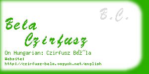 bela czirfusz business card